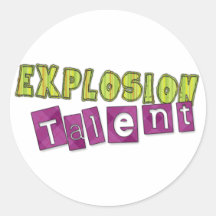 Klebstoff „EXPLOSION TALENT“ Rund Runder Aufkleber