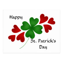 Kleeblatt mit Herzen St Patrick Tag Postkarten