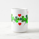 Kleeblätter und Herz-Becher Kaffee Tasse