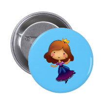 Kleine brünette Prinzessin Anstecknadelbutton