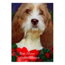 Kleine Dachshund Griffon Vendeen Weihnachtsgeschen Visitenkarten Vorlage