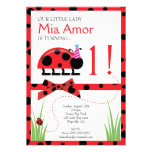 Kleine Dame Bug Birthday Invitation Ankündigung