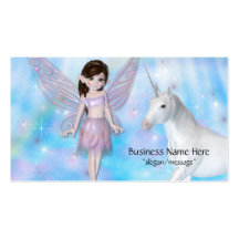Kleine Fantasie-Visitenkarten der Fee-w/Unicorn
