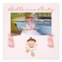 Kleine rosa Ballerina-Party Einladung