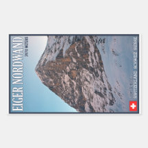 Kleine Scheidegg - die Nordwand des Eiger Rechteckige Sticker