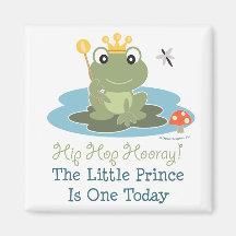 Kleiner 1. Geburtstags-Magnet Prinz-Frog Magnete