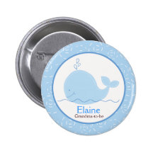 Kleiner Blauwal NAMENSSCHILD Gewohnheits-Knopf Buttons