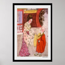 Kleiner buddhistischer Mönch-Druck Poster