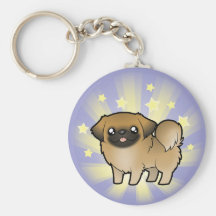 Kleiner Stern Pekingese (Welpe geschnitten) Schlüsselanhänger