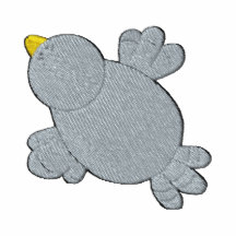 Kleines blaues Vogel-Stickerei-Muster Besticktes Polo Hemd
