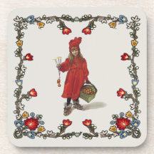 Kleines schwedisches Mädchen Carl Larssons Brita m Drink Untersetzer