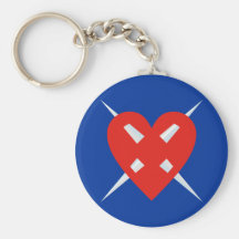 Klingenherz durchbohrtes Herz pierced heart Schlüsselanhänger