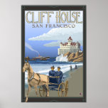 Klippen-Haus - San Francisco, CA-Reise-Plakat