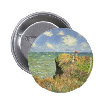 Klippen-Weg Pourville, Monet, Vintager Impressioni Buttons
