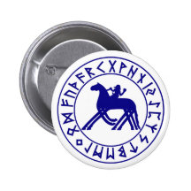 knöpfen Sie Sleipnir Schild blau Anstecknadelbuttons