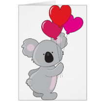 Koala-Herz-Ballone Karten