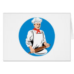 Kochskoch-Bäckerkochen retro Grußkarte