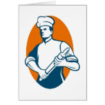 Kochskoch-Bäckerkochen retro Grußkarten