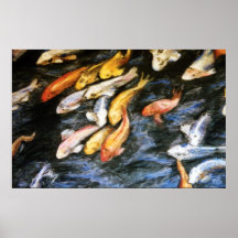 Koi Fisch-Malerei-Plakat-Kunst-Druck