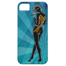 Koi Frau (Blau-Steigen) Etui Fürs iPhone 5
