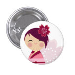 Kokeshi Kirschblüte naher hoher Pin Buttons