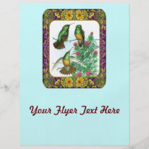 Kolibris und Blumen #1 Flyer Druck