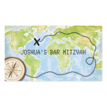 Kompass-Karten-Reise-Bar-Schläger Mitzvah Placecar Visitenkarten Vorlage