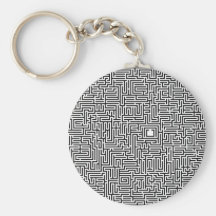 Komplexes computererzeugtes Labyrinth-Zeichnen Schlüsselanhänger