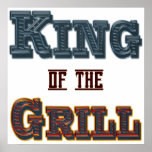 König des Grill GRILLEN Sprichwort-Druckes Plakatdruck