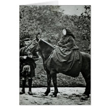Königin Victoria zu Pferd an Balmoral, 1863 Grußkarte