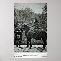 Königin Victoria zu Pferd an Balmoral, 1863 Plakate