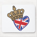 Königliche Crowm BRITISCHE Herz-Flagge Mousepad
