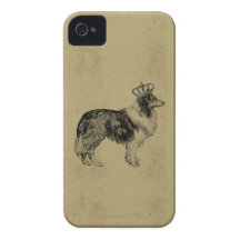 Königlicher Collie des Vintagen Hundedruckes mit K iPhone 4 Etuis