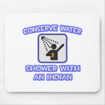 Konservieren Sie Wasser. Dusche mit einem Inder Mousepad