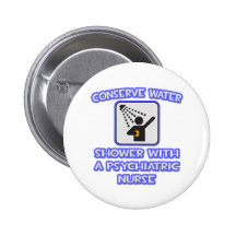 Konservieren Sie Wasser. Dusche mit psychiatrische Anstecknadel