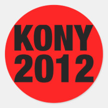Kony 2012 Schwarzes auf Rot Sticker