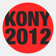 Kony 2012 Schwarzes auf Rotem Platz Aufkleber