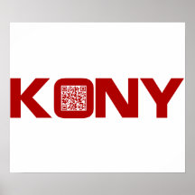 Kony 2012 Videocode Joseph Kony ROT-QR Posterdrucke