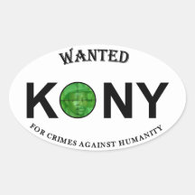 Kony wollte: Für Verbrechen 3x5 Ovale Aufkleber