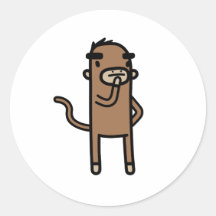 Konzentration des Affen Stickers