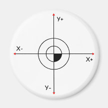 Koordinatenkreuz Kühlschrankmagnet