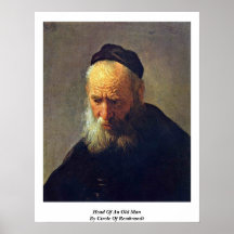 Kopf eines alten Mannes durch Kreis von Rembrandt Poster