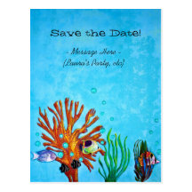 Korallenriff - Save the Date! Postkarte