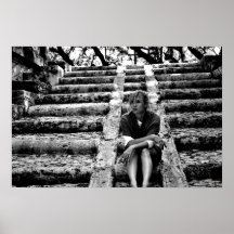 Korallenrote Treppe BW Posterdrucke