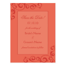 Korallenroter Strudel Save the Date Postkarte