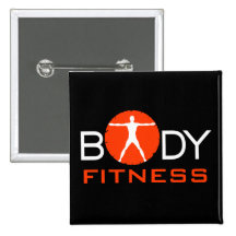 Körper-Verrücktheits-Fitness Vitruvian Mann-Quadra Button