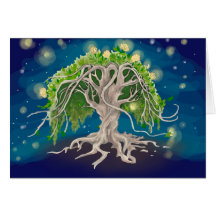 Kosmische Baum-Gruß-Karten