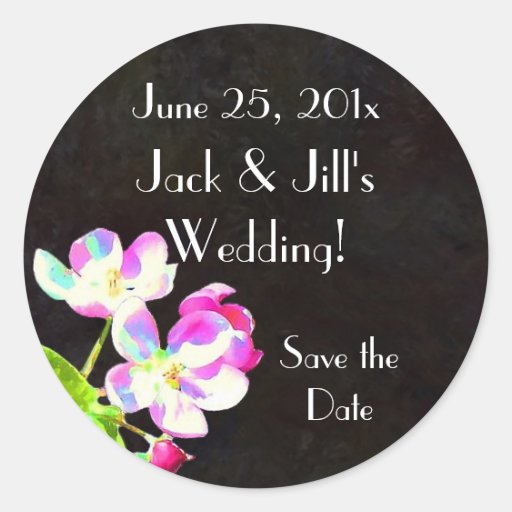 Kosmische Blüten, die Save the Date Aufkleber WEDD