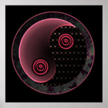 Kosmischer lila Yin Yang Plakate