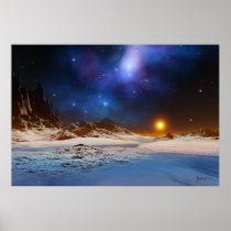 Kosmischer Sonnenuntergang poster
